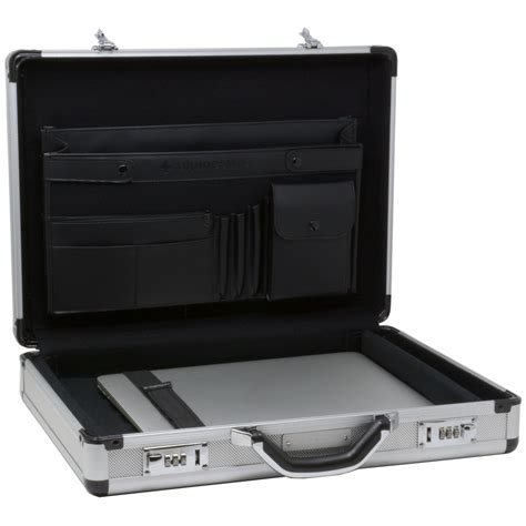 metal box briefcase style|hard sided attache case.